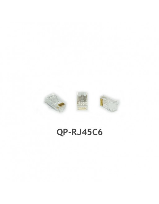 CONECTOR RJ45 CATEGORIA 6 CON GUIA QPCOM